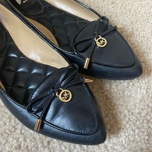 Michael Kors Black Quilted Pointed Flats